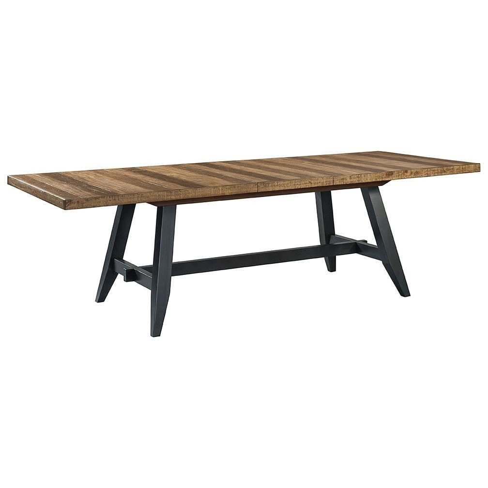 urban rustic furniture wood vfm signature urban rustic trestle table with leaf extension urban rustic furniture wood vfm signature urban rustic trestle table with leaf extension